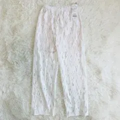 新品タグ付き　23ss ノーベル　クラウディレースストレートパンツ　白　綿
