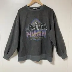 グレー オーバーサイズ トレーナー グラフィックプリント