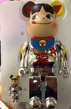BE@RBRICK 招き猫 ペコちゃん 福 金メッキ 100% & 400% MEDICOM TOY - NY@BRICK 招き猫 ペコちゃん 金メッキ 100％ & 400％