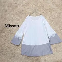 Misson/ 秋コーデ　長袖シャツ　カットソー　レース　チュニック　S〜M