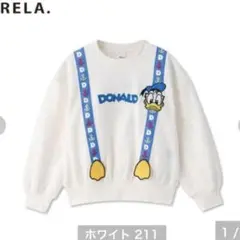 120サイズ ドナルド サスペンダー風トップス しまむら RELA. リラ