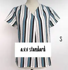 美品【a.v.v standard】ストライプ　半袖チュニック　S