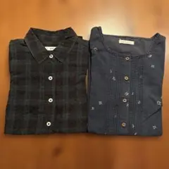 Nîmesチェックシャツとサニークラウズブラウスー2枚まとめ売り
