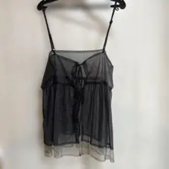 シースルーラメキャミソール ブラック