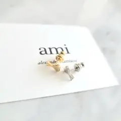 aya様向けAMI PARIS ハート型 シングルピアス ゴールドBOX付き AMI PARIS ハート ロゴ シングル ピアス ゴールド GOLD (AMI