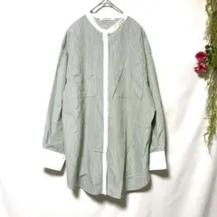 【frames RAY CASSIN】ストライプクレリックバンドカラー (F)