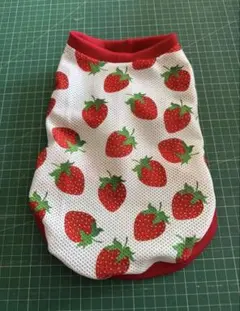 いちご柄メッシュペット服 小型犬用