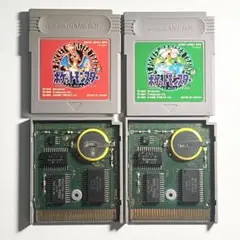 ゲームボーイソフト ポケットモンスター　電池交換済み 赤、緑2本セット