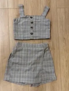 love toxic チェック柄キャミソール　パンツセット　S　セットアップ