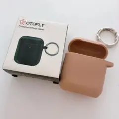 OTOFLY AirPodsカバー ベージュ キーホルダー付き シリコン