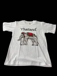 タイ お土産Tシャツ Mサイズ ホワイト 象デザイン