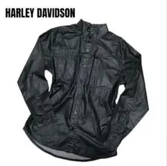 【希少】HARLEY DAVIDSON シャツ 刺繍 オーバーサイズ 黒 M