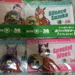 ウマ娘プリティーダービー ボス缶 缶バッジ付き ポーチ 新品