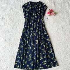 【新品タグ付き】ロペピクニック レモン柄ワンピース　フレンチスリーブパープル　L