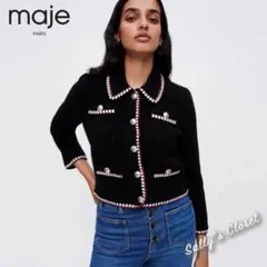 ❤️22秋冬新作 ♡ maje 黒ニットカーディガン 新品♡ 003