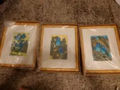 切り絵　額ぶちつき　3つセット