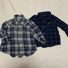 ☆チェックネルシャツ Bebe&futafuta 2枚セット　80cm