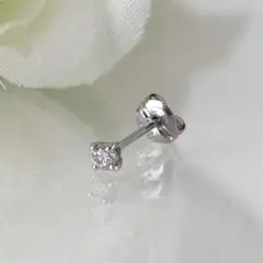 091【ポンテヴェキオ】Pt900 ダイヤモンド　0.05ct ピアス　片方