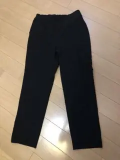 土日セール 栗原はるみ 黒 スリムフィット パンツ ゴムウエスト