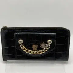 大人気!アナスイ/Anna Sui ブラック レザー 長財布 レディース