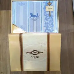 未使用◆CELINE セリーヌ　タオルケット 140×190cm 青系