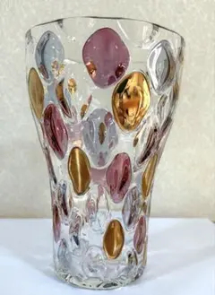 花瓶　花器　ボヘミアンガラス