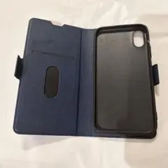 ネイビー 手帳型 iPhoneケース