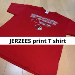 【美品】JERZEESトリ ロゴユニセックス プリントTシャツ L