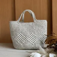 ビニールテープバッグ（グレージュ）ハンドメイド