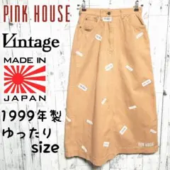 【希少】ピンクハウス 1999年製 ロゴ柄 ロングスカート