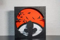 NARUTO うちはイタチ　シルエット　デザイン インテリア 3Dプリント作品