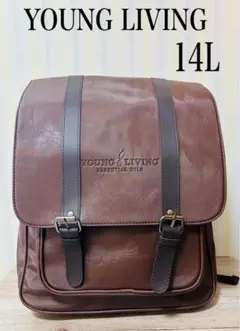 ヤングリビング　レザーバックパック　ヴィンテージデザイン　ダークブラウン　14L