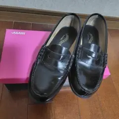 アサヒ　23cmローファー　黒　ローレンスアカデミー　キッズ　レディース