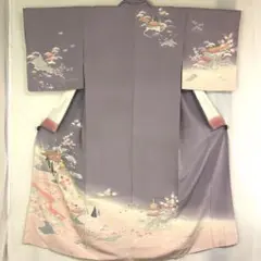 B206 正絹 訪問着 友禅 松竹梅 雲取 塔 極美品