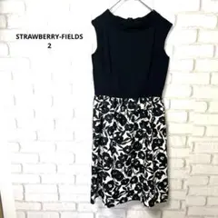 STRAWBERRY-FIELDS ノースリーブ　ワンピース　黒　日本製　2