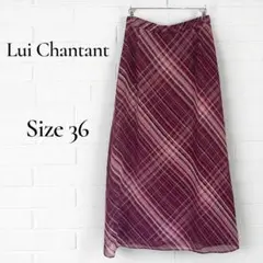 Lui Chantant ロングスカート タイトフレア チェック サイズ36