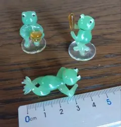 ガラス製カエル(野球)3体セット