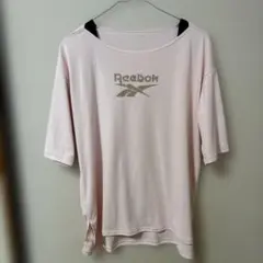 Reebok ピンク ロゴ入り 半袖トップス　Mサイズ