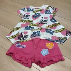 BABY DOLL Tシャツとショートパンツセット 90.100cm