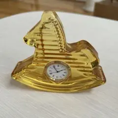 和光ロッキングホース型ガラス時計イエロー