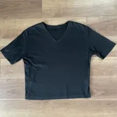Se ninonセ・ニノン　ブラック Vネック 半袖 Tシャツ