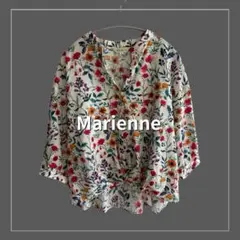 【Marienne】花柄 ブラウス シャツ 七分袖 Mサイズ