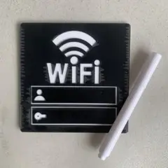 WiFi情報ステッカー　パスワード　10×10cm ブラック