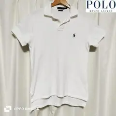 【古着】POLO ラルフローレン ワンポイント 刺しゅう ポロシャツ 白 【S】