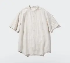 コットンリネンスタンドカラーシャツ/UNIQLO