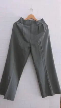 【不良品】GRLセンタープレスタックワイドパンツ ai38 Mサイズ
