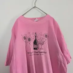 90s USA製　シャンパン　　Tシャツ シングルステッチ　ピンク　XL