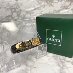 【美品 極上品】GUCCI グッチ バングル オーストリッチ ゴールド ベルト