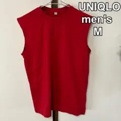 UNIQLO ユニクロ　メンズ　タンクトップ　ノースリーブ　スポーツ　赤　M