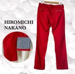 『ナカノヒロミチ』ロールアップ パンツ【M】レッド 赤 チェック カジュアル